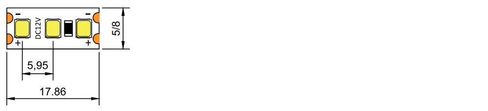 dimension of 2835 LED strip 168LED 24V 5mm 8mm