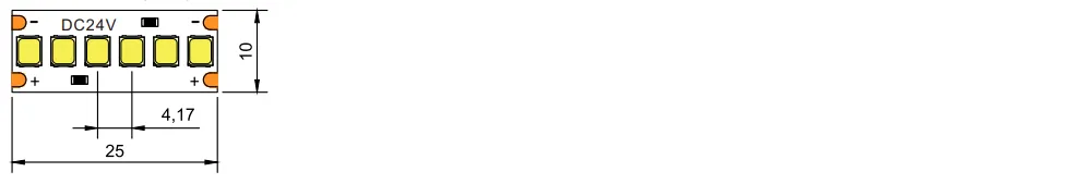 drawing of 2835 LED strip 240LED 24V