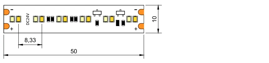 drawing of Dim to warm LED strip 240LED 24V