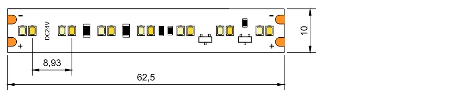 drawing of dim to warm LED strips 2216 224LED