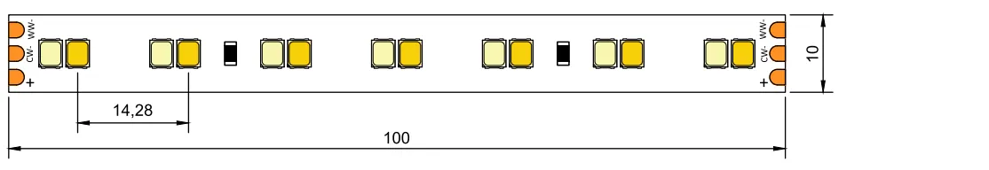 drawing of turnable white led strip 2835 140led