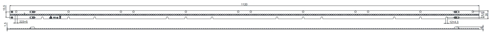 Drawing for1120mm 224LEDs LED module