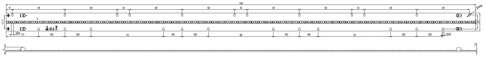 Drawing for1120mm 224LEDs LED module