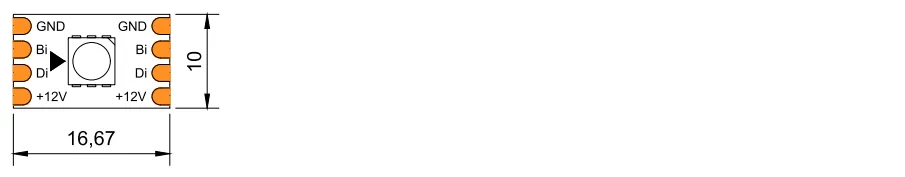 dimension of Addressable Pixel Chasing SPI RGB IC LED strip 12V 60LED