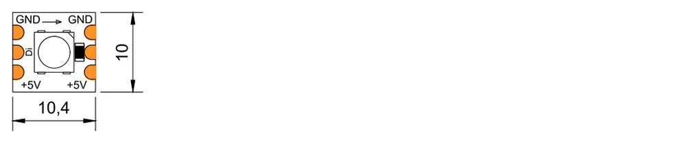 dimension of Addressable Pixel Chasing SPI RGB IC LED strip 5V 96LED