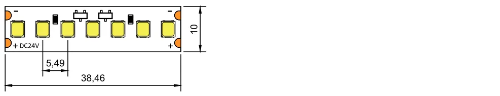 dimension of LED flexible strip 24V 182LED