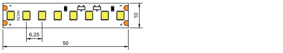 dimension of Sanan Samsung Bridgelux LED strip160LED 24V