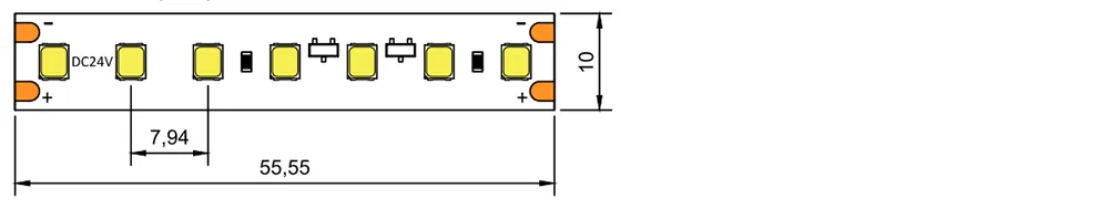 dimension of brand LED strip 126LED 24v