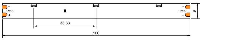 dimension of side-emitting LED strips 30LED