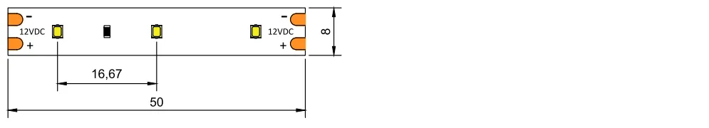 dimensional drawing of 60LED 2216 12V LICHTSLANG