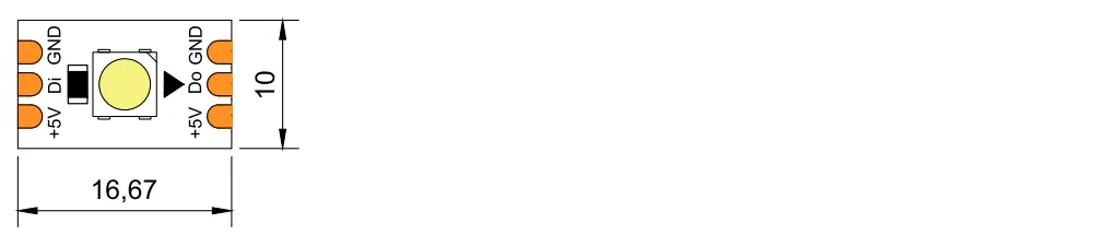 drawing of Pixel Chasing LED strip manufacturer 5V 60LED