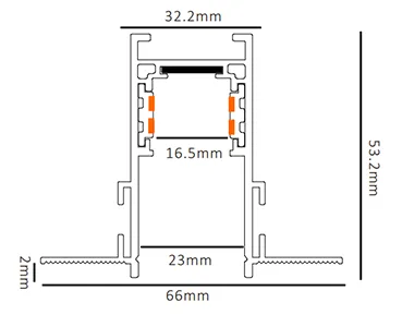 M20 Magnet Track-RMT4 - dimension drawing