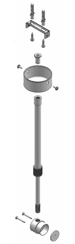 Round neon strip - Pendant pole “—”Shape installation