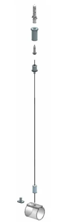 Round neon strip - Pendant wires —Shape installation