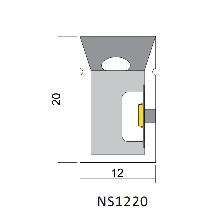 drawing of LED neon flex strip 1220