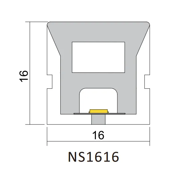 drawing of neon flex strip 1616