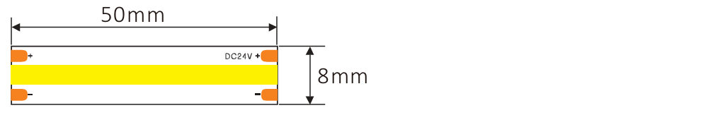 drawing of COB strip Ultra long 24V 8W