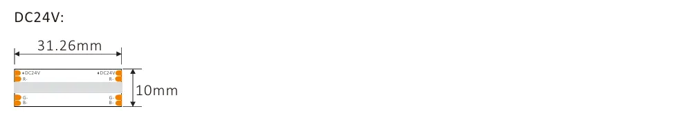 drawing of COB strip RGB 24V 768chips