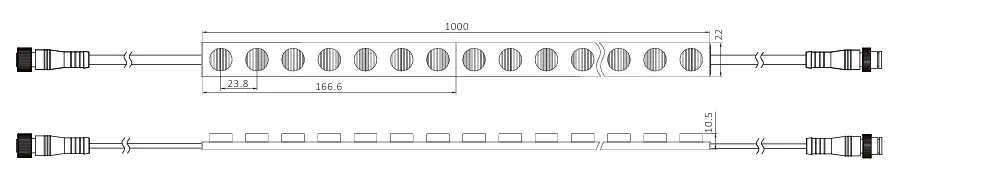 drawing of wall washer 24V 18W