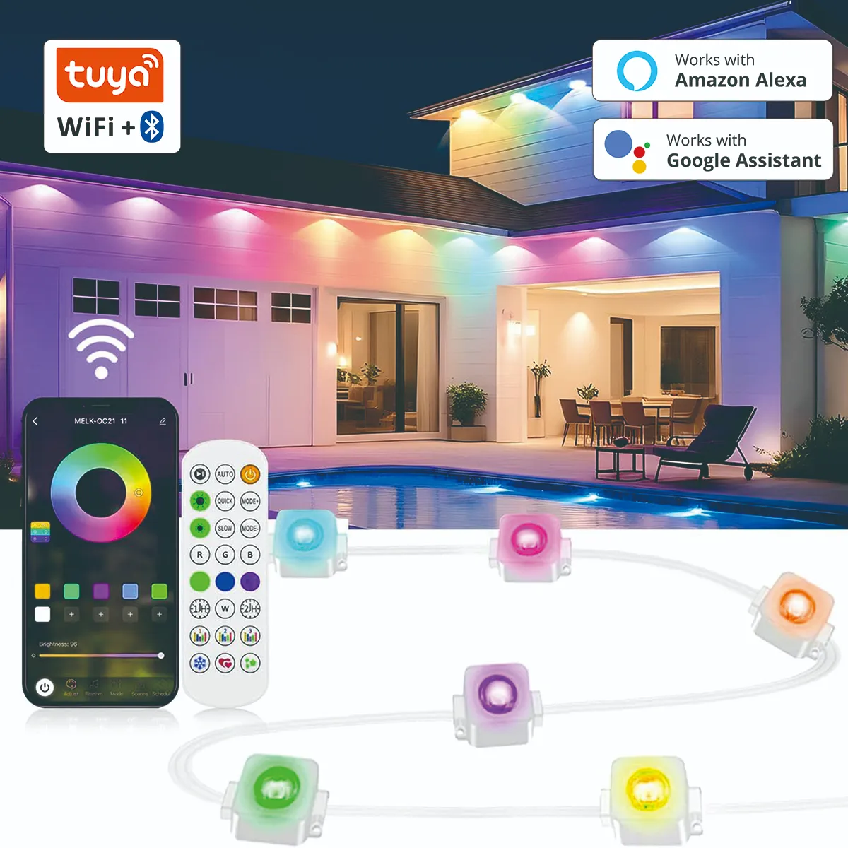 Smart Eaves Lights manufacturer RGB WIFI uya App and Remote Control 24V 0