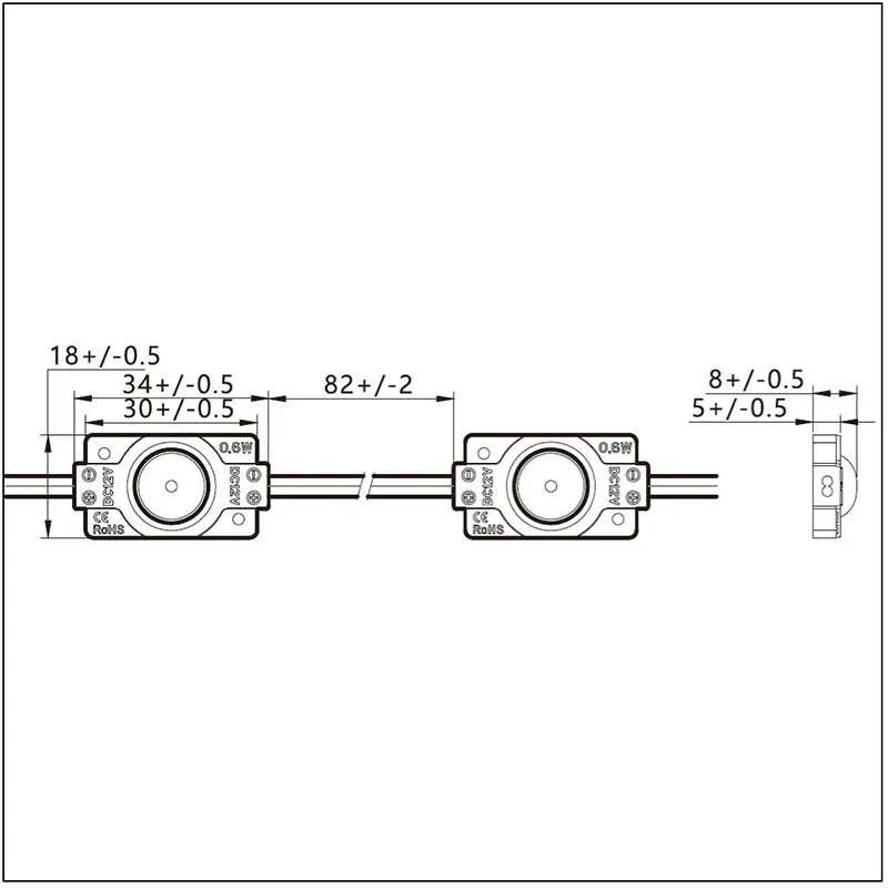 drawing COB LED Module 12V 1LED 2835 lights